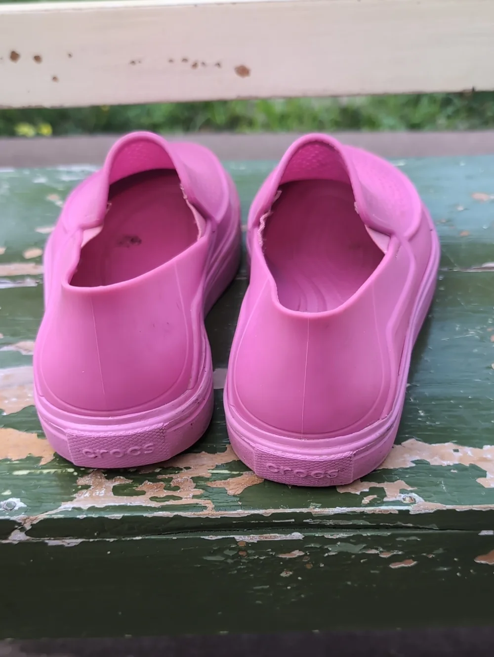 Kids Hot Pink Crocs Citilane Roku Slip-on Perforated Loafers Size 3